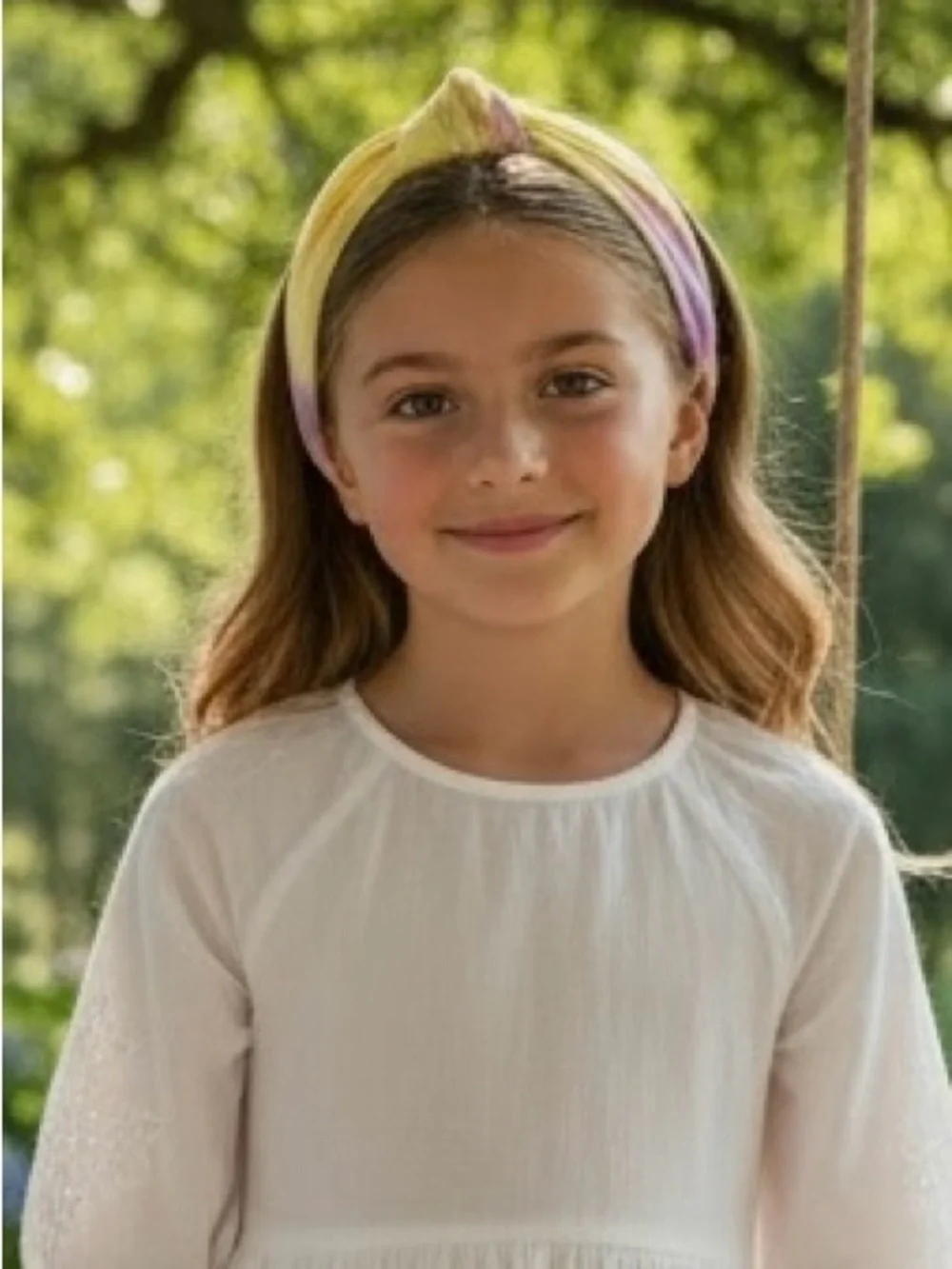 Tie Dye Knotted Top Knot Headband Yellow Purple Summer Pastel
